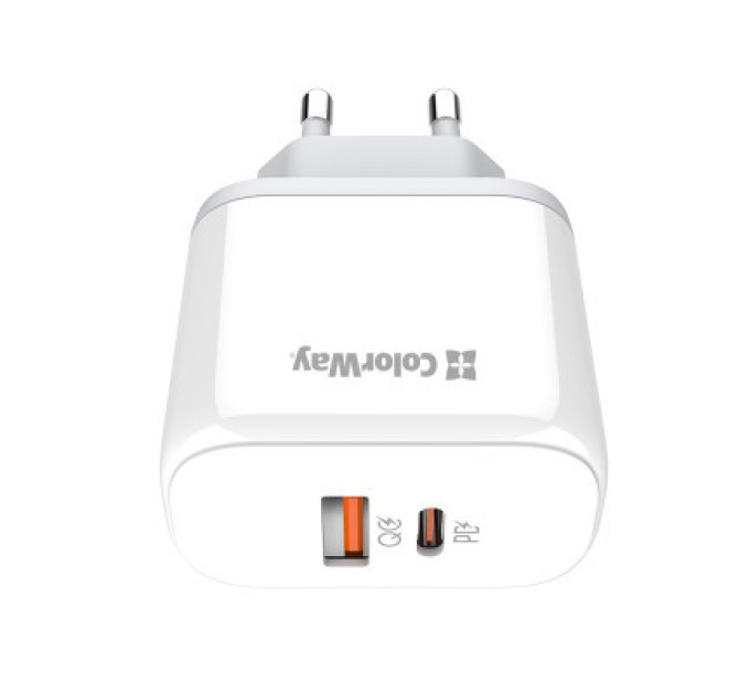 ColorWay Зарядний пристрій ColorWay Power Delivery Port PPS USB (Type-C PD+ USB QC3.0) (45W) white (CW-CHS042PD-WT)