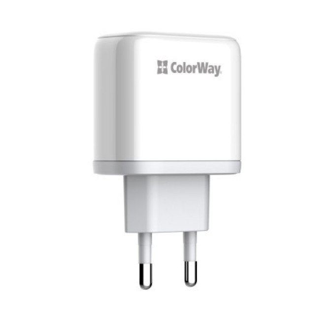ColorWay Зарядний пристрій ColorWay Power Delivery Port PPS USB (Type-C PD+ USB QC3.0) (45W) white (CW-CHS042PD-WT)