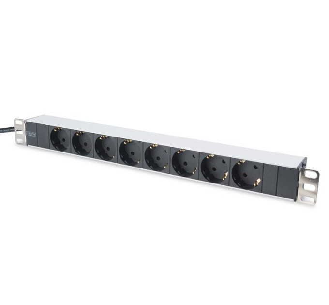 Zpas Силовий блок 1U, 8xSchuko, 16A, 250V, вилка Schuko Zpas (DN-95401)