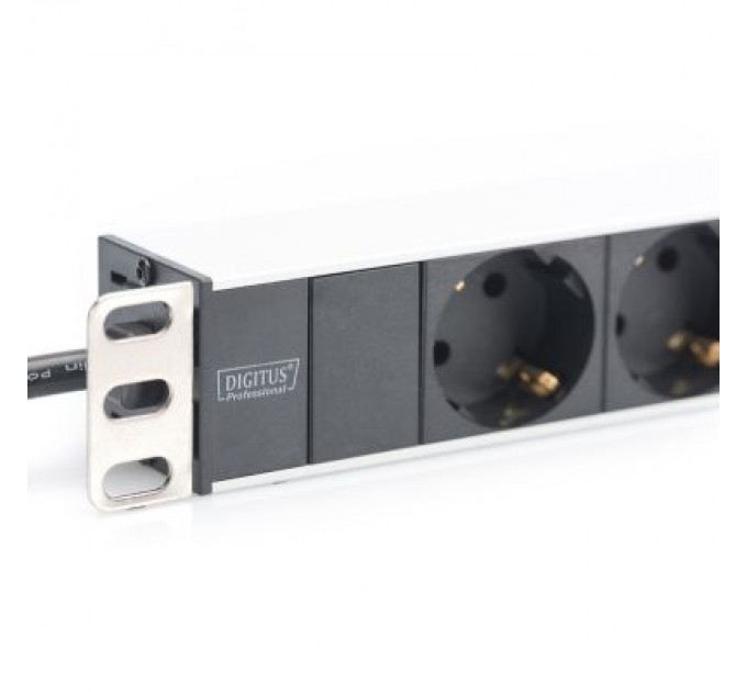 Zpas Силовий блок 1U, 8xSchuko, 16A, 250V, вилка Schuko Zpas (DN-95401)