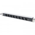Zpas Силовий блок 1U, 8xSchuko, 16A, 250V, вилка Schuko Zpas (DN-95401)