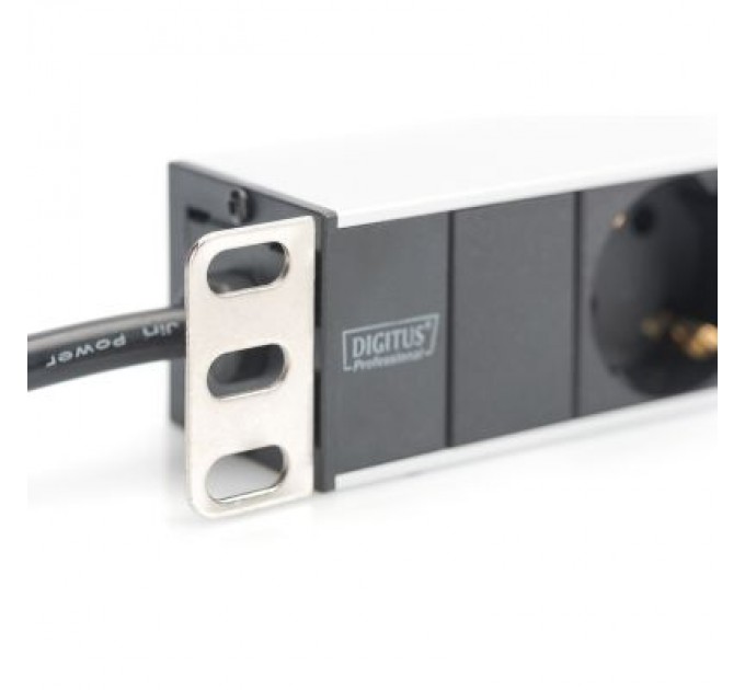 Zpas Силовий блок 1U, 8xSchuko, 16A, 250V, вилка Schuko Zpas (DN-95401)