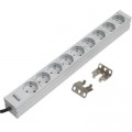Zpas Силовий блок 19" 1U, 9хShuko, вилка С14 Zpas (W-LZ30-09-SU-000-K)