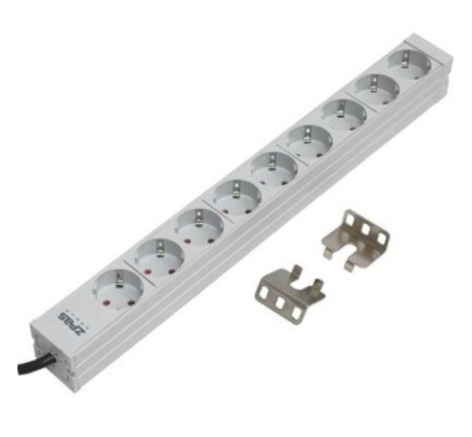 Zpas Силовий блок 19" 1U, 9хShuko, вилка С14 Zpas (W-LZ30-09-SU-000-K)