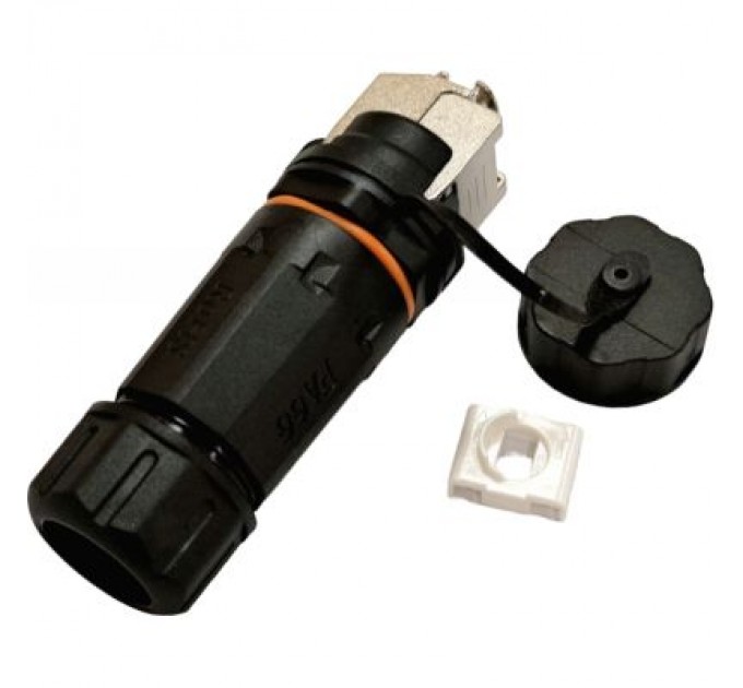 LW Конектор RJ45 водонепроникний IP68, cat.6A SFP, промисловий, комплект LW (LW-WPKJ-002B)