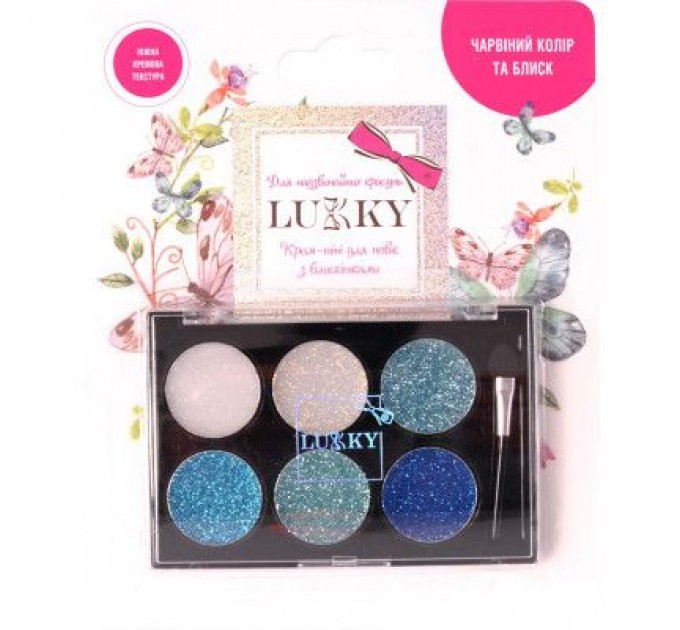 Lukky Дитяча косметика Lukky Крем-тіні для повік з блискітками 6 кольорів 6 г (T16126)