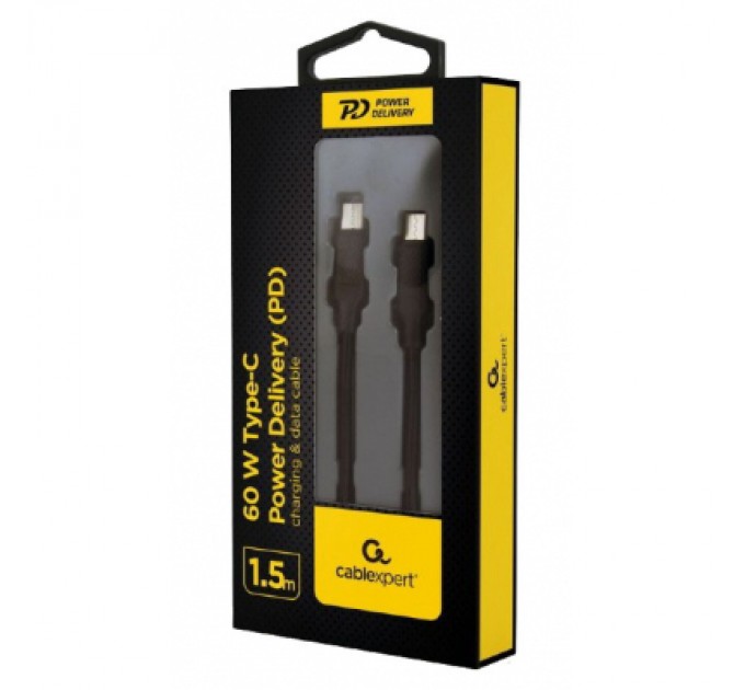 Cablexpert Дата кабель USB-C to USB-C 1.5m 60W USB 2.0 Cablexpert (CC-USB2-CMCM60-1.5M)