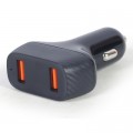 Gembird Зарядний пристрій Gembird 2 port 36W QC3.0 (TA-U2QC3-CAR-01)