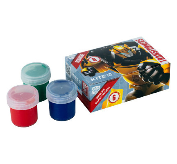 Kite Гуашеві фарби Kite Transformers 6 кольорів, 20 мл (TF23-062)