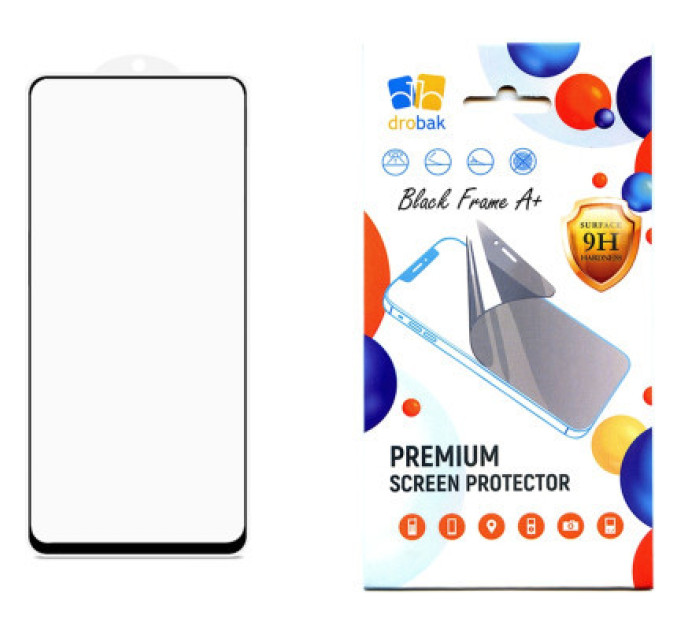 Drobak Скло захисне Drobak Xiaomi Redmi 12 Black Frame A+ (535385)
