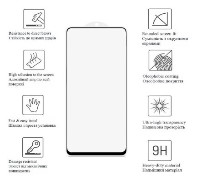 Drobak Скло захисне Drobak Xiaomi Redmi 12 Black Frame A+ (535385)