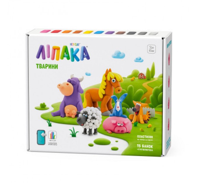 Lipaka Набір для творчості Lipaka Тварини Меганабір пластиліну самозагуст. (15012-UA01)