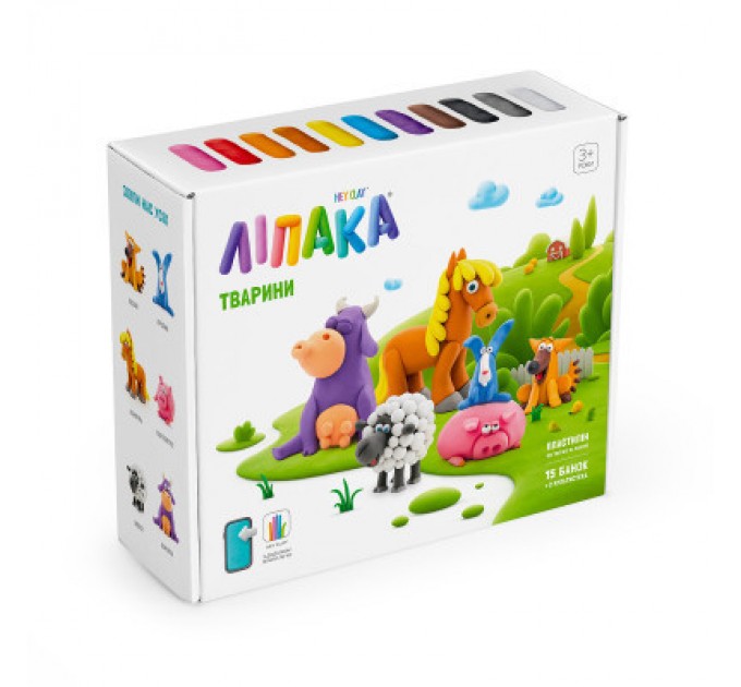 Lipaka Набір для творчості Lipaka Тварини Меганабір пластиліну самозагуст. (15012-UA01)