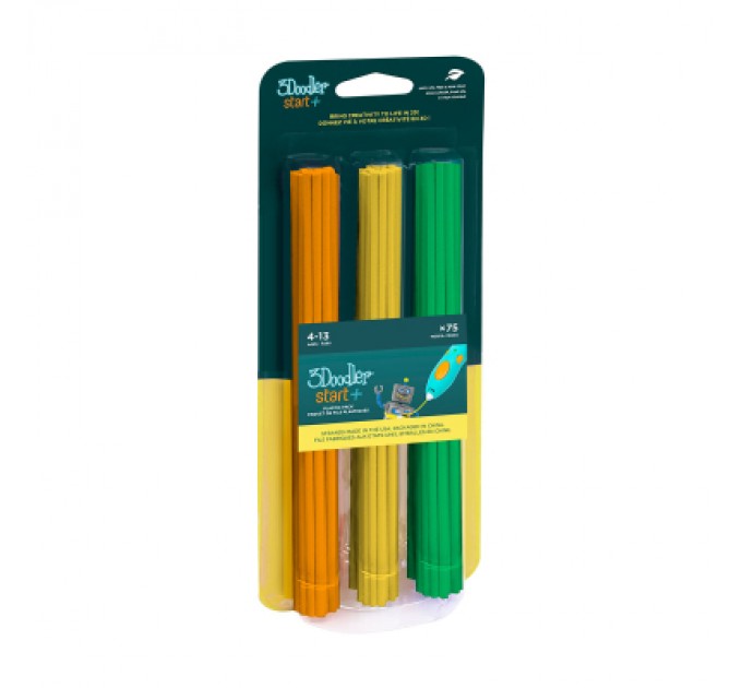 3Doodler Стрижень для 3D-ручки 3Doodler набір Мікс (75 шт: помаранчевий, жовтий, зелений) (3DS-ECO-MIX2-75)