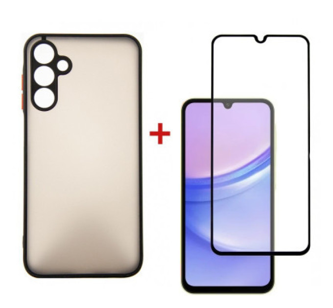 Dengos Чохол до мобільного телефона Dengos Kit for Samsung Galaxy A25 5G case + glass (Black) (DG-KM-65)