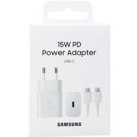 Зарядний пристрій Samsung USB-С 15W White + Cable USB-C 1m (EP-T1510XWEGEU)