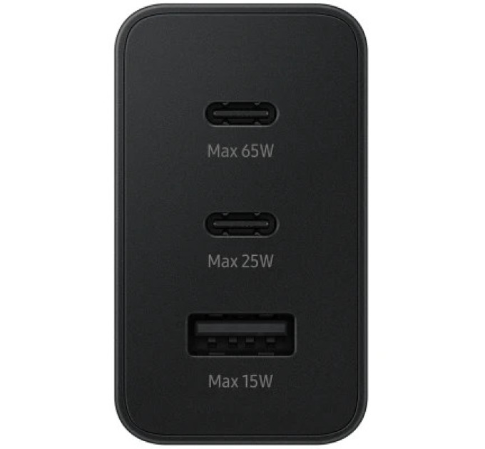 Samsung Зарядний пристрій Samsung 2xUSB-С 65W PD PPS/USB-A Black (EP-T6530NBEGEU)