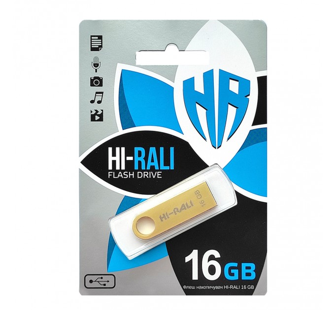 Hi-Rali Флеш-накопичувач USB 16GB Hi-Rali Shuttle Series Gold (HI-16GBSHGD)
