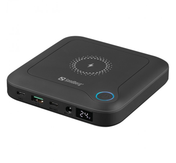 Sandberg Батарея універсальна Sandberg 24000mAh/88.8Wh for Notebook, PD/60W, DC/84W, USB/22W, Wireless/10W (420-57)