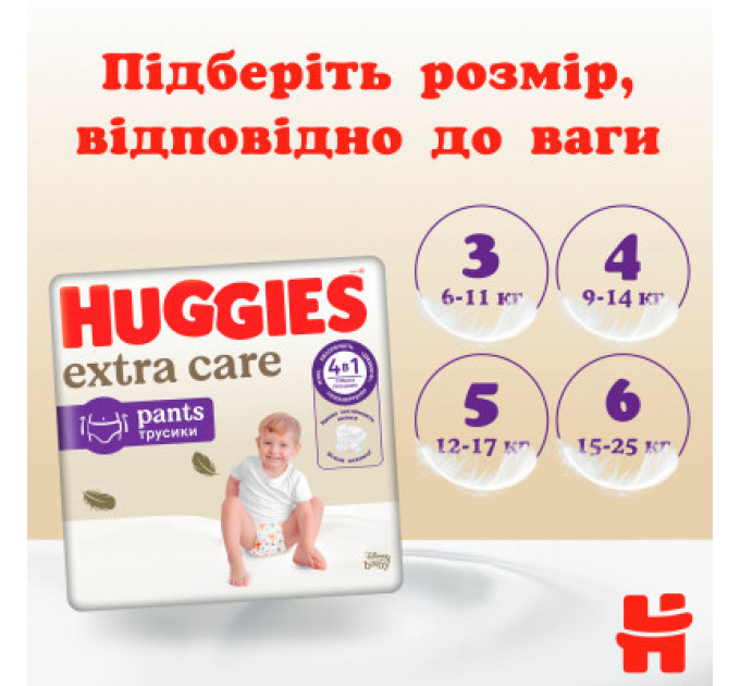 Huggies Підгузки Huggies Extra Care Розмір 4 (9-14 кг) Pants Box 80 шт (5029053582405)