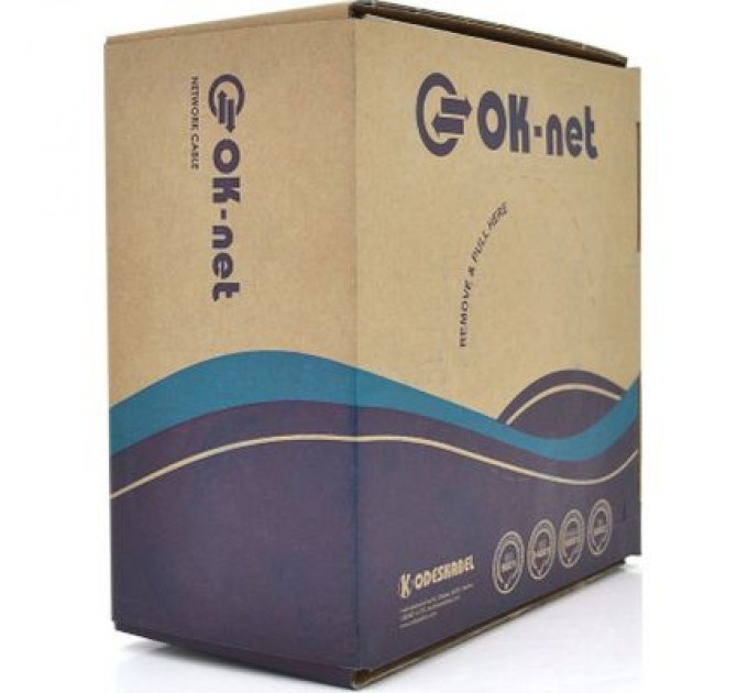 OK-Net Кабель мережевий OK-Net UTP 100м cat.5e (U/UTP-cat.5Е-SL) (КПВ-ВП (100) 4*2*0,48 / 100)