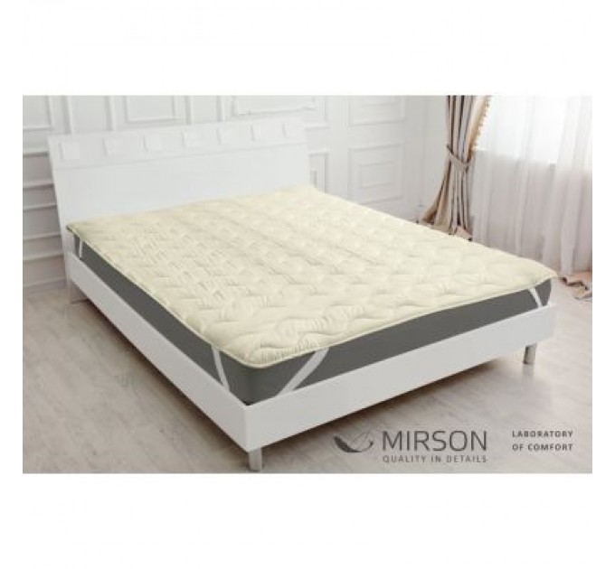 MirSon Наматрацник MirSon Eco Light №1717 Wool Air-line на резинці по кутках Pink 120x200 см (2200002889278)