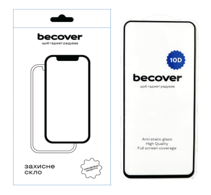 BeCover Скло захисне BeCover Xiaomi Redmi 12 4G 10D Black (711369)