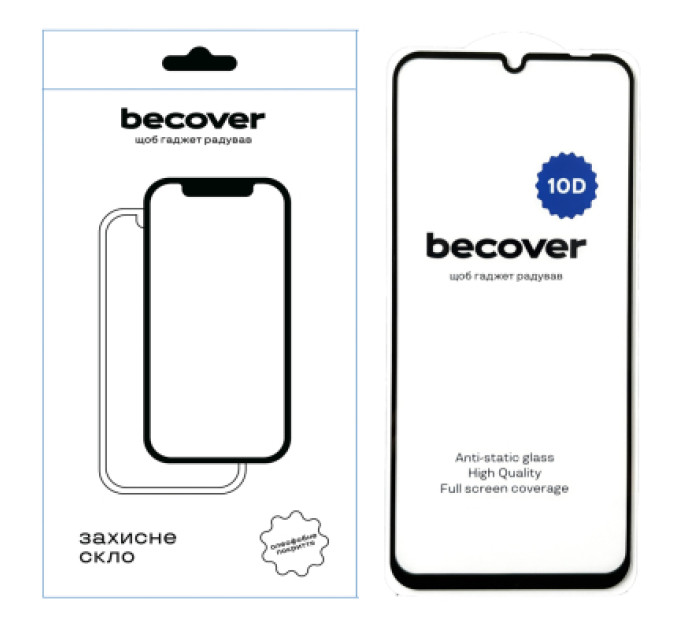 BeCover Скло захисне BeCover Xiaomi Redmi 13C / Poco C65 10D Black (711372)