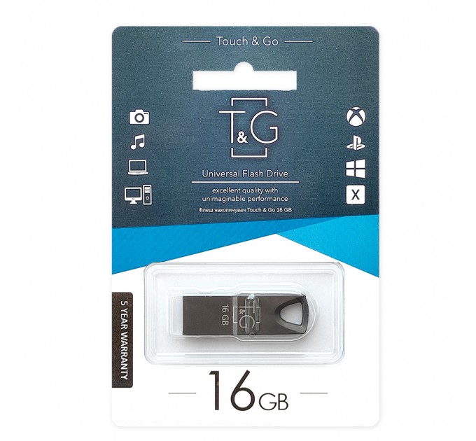 T&G Флеш-накопичувач USB 16GB T&G 117 Metal Series Black (TG117BK-16G)