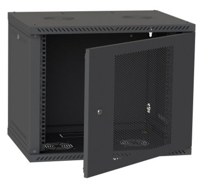 Ipcom Шафа настінна Ipcom 12U 19" 600x600 RAL9005 (СН-12U-06-06-ДП-1)