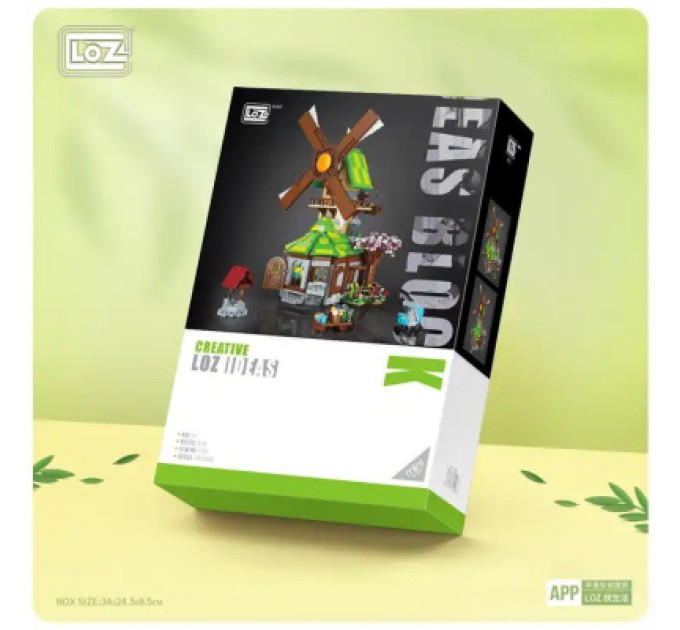 LOZ mini Конструктор LOZ mini Будинок із вітряним млином без фігурок (1050)