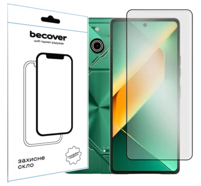 BeCover Скло захисне BeCover Tecno POVA 6 Neo (LI6) 6.78" Black (711581)
