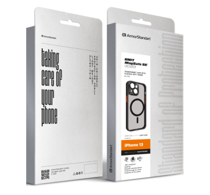 Armorstandart Чохол до мобільного телефона Armorstandart Unit MagSafe SE Apple iPhone 13 Black Orange (ARM75368)