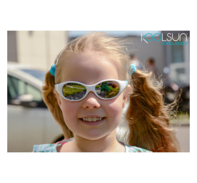 Koolsun Дитячі сонцезахисні окуляри Koolsun Flex біло-бірюзові 3+ (KS-FLWA003)