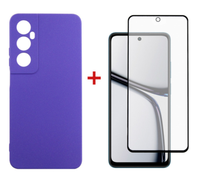 Dengos Чохол до мобільного телефона Dengos Realme C65 + Glass Purple (DG-KM-95)
