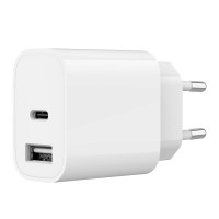 Зарядний пристрій Gembird 1xUSB-A+1xUSB-C 5V/2.4A (12W) white (TA-UC-2AC12-01)