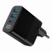 Gembird Зарядний пристрій Gembird 2хUSB-A (QC3.0 18W) + 1хType-C (PD20W) LCD black (TA-UC-PDQC30LCD-BK-02)