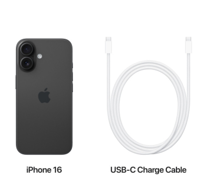 Apple Мобільний телефон Apple iPhone 16 128GB Black (MYE73)