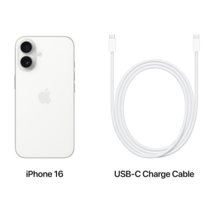 Apple Мобільний телефон Apple iPhone 16 128GB White (MYE93)