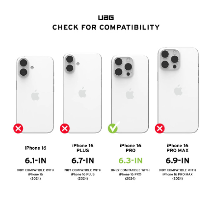 UAG Чохол до мобільного телефона UAG iPhone 16 Pro Civilian Magsafe Bordeaux (114444119049)