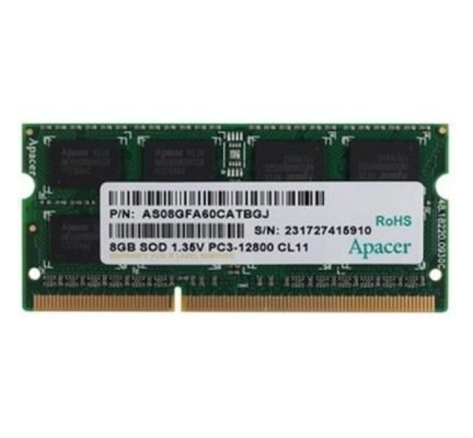 Apacer Модуль пам'яті для ноутбука SoDIMM DDR3 8GB 1600 MHz Apacer (DV.08G2K.KAM)
