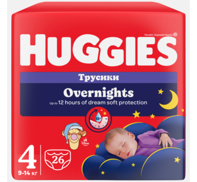 Huggies Підгузки Huggies Overnights Pants Трусики 4 9-14 кг 26 шт. (5029053581088)