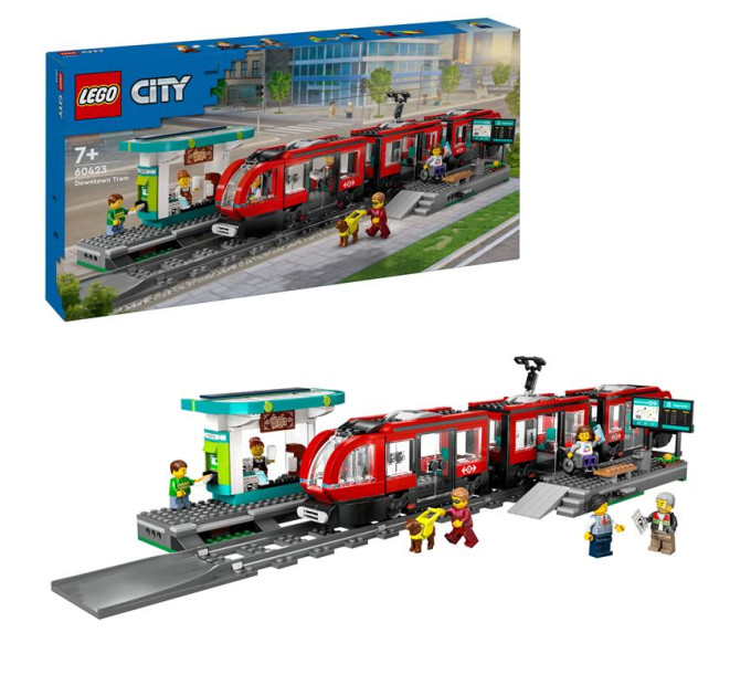 LEGO Конструктор LEGO City Трамвай і вокзал у центрі міста 811 деталей (60423)