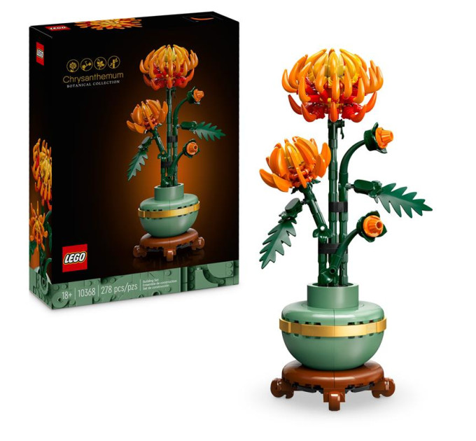 LEGO Конструктор LEGO Icons Хризантема 278 деталей (10368)