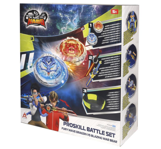 Infinity Nado Дзига Infinity Nado Набір VI Proskill Battle Set Лютий Дракон і Палаючий Бойовий Ведмідь (EU654281)
