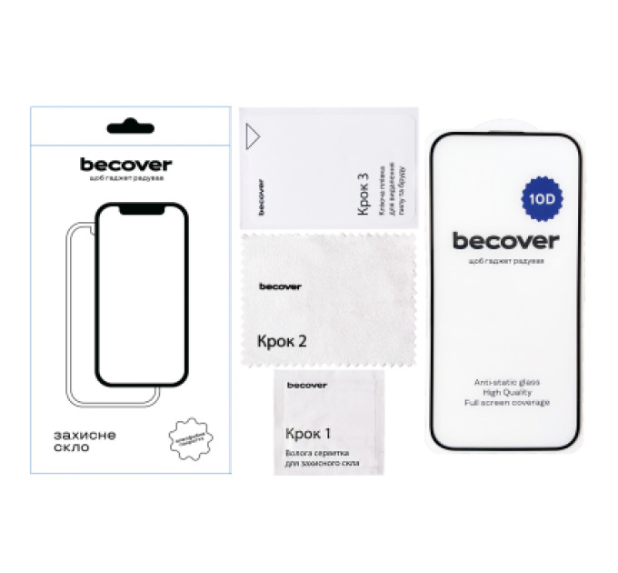 BeCover Скло захисне BeCover Apple iPhone 16 10D Black (712321)