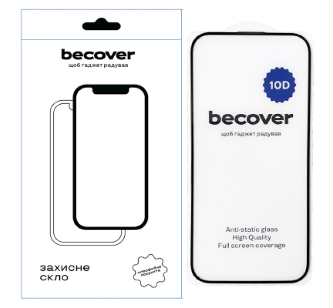 BeCover Скло захисне BeCover Apple iPhone 16 10D Black (712321)