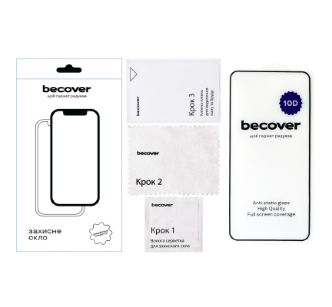 BeCover Скло захисне BeCover Poco F6 Pro 10D Black (712586)