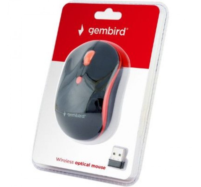 Gembird Мишка Gembird MUSW-4B-03-R Black+Red (MUSW-4B-03-R)
