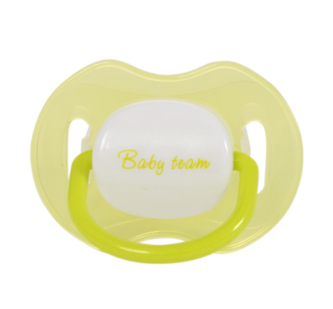 Baby Team Пустушка Baby Team Силіконова ортодонтична З ковпачком та кільцем Нічна Від 12 місяців (4824428030083)